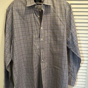 Nordstrom Men’s Blue and White Plaid Button-Down Shirt